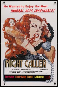 9w648 NIGHT CALLER 23x35 1sh 1975 he wanted to enjoy the most immoral acts imaginable!