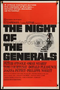 9w651 NIGHT OF THE GENERALS style B 1sh 1967 World War II officer Peter O'Toole, different eye art!