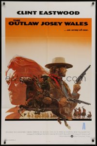 9w668 OUTLAW JOSEY WALES int'l 1sh 1976 Eastwood is an army of one, Roy Andersen profile art!