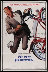 9w680 PEE-WEE'S BIG ADVENTURE 1sh 1985 Tim Burton, best image of Paul Reubens & his beloved bike!