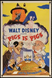 9w690 PIGS IS PIGS 1sh 1954 Walt Disney cartoon, government employees argue while they multiply!