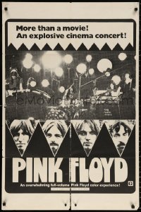 9w691 PINK FLOYD 1sh 1974 an explosive rock & roll cinema concert in Pompeii!