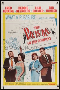9w698 PLEASURE OF HIS COMPANY 1sh 1961 Fred Astaire, Debbie Reynolds, Lilli Palmer, Tab Hunter!