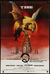 9w713 Q 1sh 1982 Winged Serpent Quetzalcoatl, Michael Moriarty, Candy Clark!