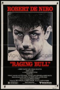9w715 RAGING BULL 1sh 1980 Hagio art of Robert De Niro, Martin Scorsese boxing classic!
