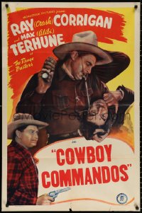 9w721 RANGE BUSTERS 1sh 1950s Crash Corrigan, Dusty King & Max Terhune, Cowboy Commandos!