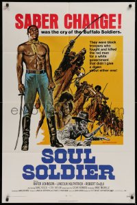 9w728 RED, WHITE, & BLACK 1sh R1972 John Cardos directed, Robert Doqui is Buffalo Soul Soldier!