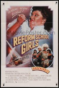 9w729 REFORM SCHOOL GIRLS 1sh 1986 great Craig art of tough teacher, sexy Wendy O. Williams!