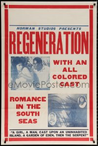 9w730 REGENERATION 1sh 1923 beauty Stella Mayo, romance at sea with all-colored cast!