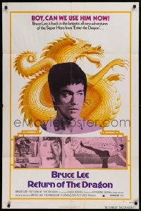 9w732 RETURN OF THE DRAGON 1sh 1974 Bruce Lee kung fu classic, Chuck Norris, great images!