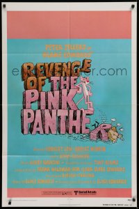9w737 REVENGE OF THE PINK PANTHER advance 1sh 1978 Peter Sellers, Blake Edwards, funny cartoon art!