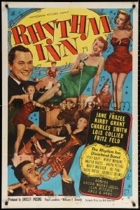 9w740 RHYTHM INN 1sh 1951 Jane Frazee, Kirby Grant, The Rhythm Inn Dixieland Band, sexy showgirls!