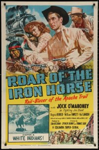 9w749 ROAR OF THE IRON HORSE chapter 6 1sh 1951 Jock Mahoney, Virginia Herrick, White Indians!