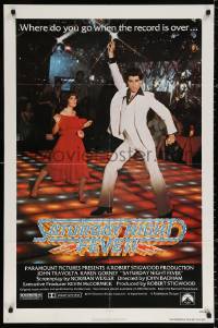 9w768 SATURDAY NIGHT FEVER 1sh 1977 best image of disco John Travolta & Karen Lynn Gorney!