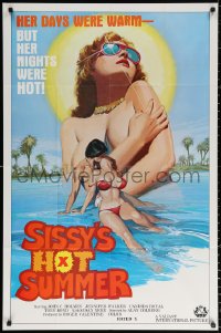 9w802 SISSY'S HOT SUMMER 1sh 1979 great sexy art, her days were warm, but her nights were hot!