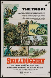 9w805 SKULLDUGGERY 1sh 1970 Burt Reynolds, Susan Clark, art of half-man/half-ape beasts!