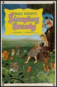 9w808 SLEEPING BEAUTY style B 1sh 1959 Walt Disney cartoon fairy tale fantasy classic, great art!