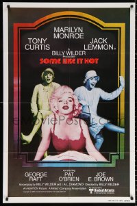 9w813 SOME LIKE IT HOT int'l 1sh R1980 sexy Marilyn Monroe, Tony Curtis & Lemmon in drag!