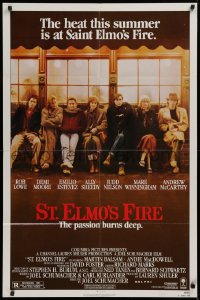 9w826 ST. ELMO'S FIRE 1sh 1985 Rob Lowe, Demi Moore, Emilio Estevez, Ally Sheedy, Judd Nelson