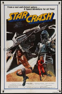 9w835 STARCRASH 1sh 1979 great John Solie sci-fi art of sexy near-naked Caroline Munro!
