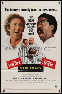 9w840 STIR CRAZY int'l 1sh 1980 Gene Wilder & Richard Pryor in chicken suits, directed by Sidney Poitier!