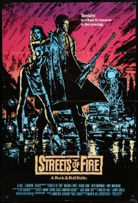 9w848 STREETS OF FIRE 1sh 1984 Walter Hill, Michael Pare, Diane Lane, artwork by Riehm, no borders!
