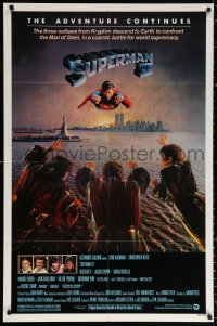 9w861 SUPERMAN II studio style 1sh 1981 Christopher Reeve, Terence Stamp, great image of villains!