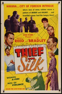 9w887 THIEF IN SILK 1sh 1953 city of intrigue where men weave a pattern of murder & violence!