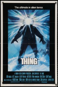 9w888 THING 1sh 1982 John Carpenter classic sci-fi horror, Drew Struzan, regular credit design!