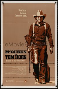 9w902 TOM HORN 1sh 1980 see cowboy Steve McQueen in the title role before he sees you!