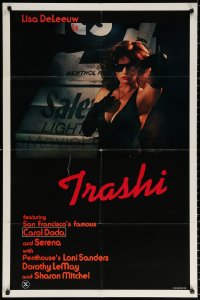 9w915 TRASHI 1sh 1981 sexploitation, trashy Lisa DeLeeuw in shades & gloves!