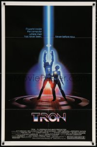 9w918 TRON 1sh 1982 Walt Disney sci-fi, Jeff Bridges in a computer, cool special effects!