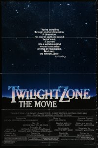 9w921 TWILIGHT ZONE 1sh 1983 Rod Serling TV series, Spielberg, Alvin art, no border design!