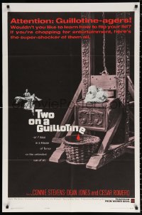 9w923 TWO ON A GUILLOTINE 1sh 1965 7 days in a house of terror, or the unkindest cut of all!