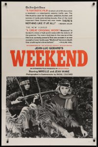 9w955 WEEK END 1sh 1967 Mireille Darc, Jean Yanne, directed by Jean-Luc Godard!
