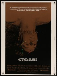 9x090 ALTERED STATES 30x40 1980 William Hurt, Paddy Chayefsky, Ken Russell, sci-fi horror!
