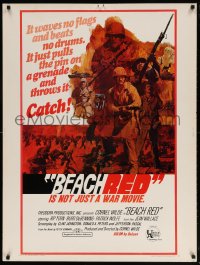 9x093 BEACH RED 30x40 1967 Cornel Wilde, Rip Torn, cool art of World War II soldiers!