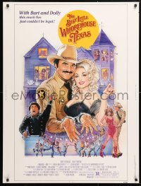 9x096 BEST LITTLE WHOREHOUSE IN TEXAS 30x40 1982 art of Burt Reynolds & Dolly Parton by Goozee!