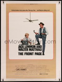 9x129 FRONT PAGE 30x40 1975 Lettick art of Jack Lemmon & Walter Matthau, directed by Billy Wilder!