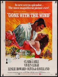 9x134 GONE WITH THE WIND 30x40 R1974 Terpning art of Gable carrying Leigh over burning Atlanta!