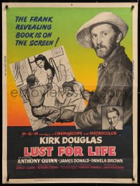 9x153 LUST FOR LIFE 30x40 1956 wonderful image of Kirk Douglas as artist Vincent Van Gogh!