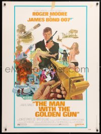 9x154 MAN WITH THE GOLDEN GUN 30x40 1974 art of Roger Moore as James Bond by Robert McGinnis!