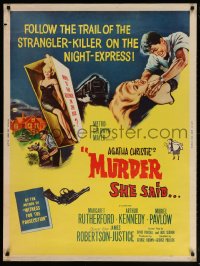 9x157 MURDER SHE SAID 30x40 1961 detective Margaret Rutherford hunts a strangler, Agatha Christie