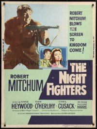 9x159 NIGHT FIGHTERS 30x40 1960 Robert Mitchum runs wild with a red-hot machine gun in his hands!