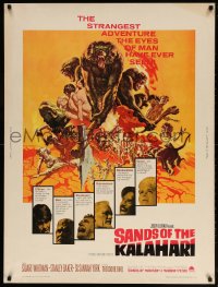 9x172 SANDS OF THE KALAHARI 30x40 1965 the strangest adventure the eyes of man have ever seen!