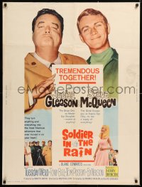 9x178 SOLDIER IN THE RAIN 30x40 1964 close-ups of misfit soldiers Steve McQueen & Jackie Gleason!