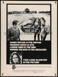 9x190 TWO-LANE BLACKTOP 30x40 1971 James Taylor is the driver, Warren Oates is GTO, Laurie Bird