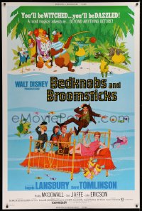 9x279 BEDKNOBS & BROOMSTICKS 40x60 1971 Walt Disney, Angela Lansbury, great cartoon art!