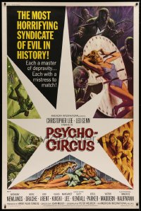 9x305 PSYCHO-CIRCUS 40x60 1967 most horrifying syndicate of evil, cool art of sexy girl terrorized!