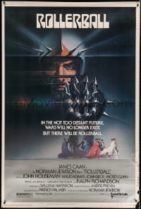 9x310 ROLLERBALL 40x60 1975 James Caan in a future where war does not exist, Bob Peak art!